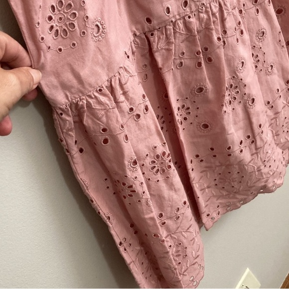 LOFT Blush Pink Eyelet Midi Ruffle Skirt, Women’s Size 14, pastel cotton - Picture 4 of 9